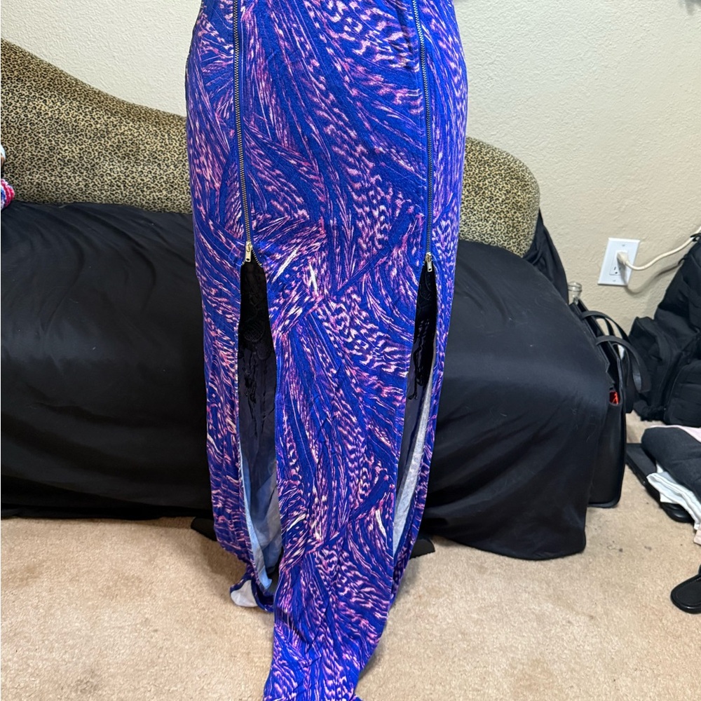 G by Guess Vibrant Blue and Pink Maxi Skirt
